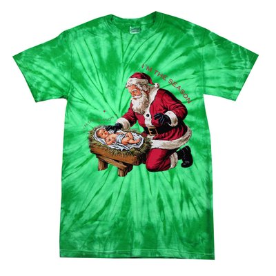 IM The Season Santa Im The Reason Christmas Santa Jesus Tie-Dye T-Shirt