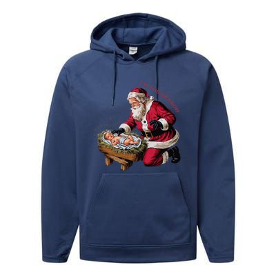 IM The Season Santa Im The Reason Christmas Santa Jesus Performance Fleece Hoodie