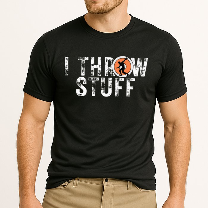 I Throw Stuff Discus Track And Field Athlete Throwers Gifts Cooling Performance Crew T-Shirt