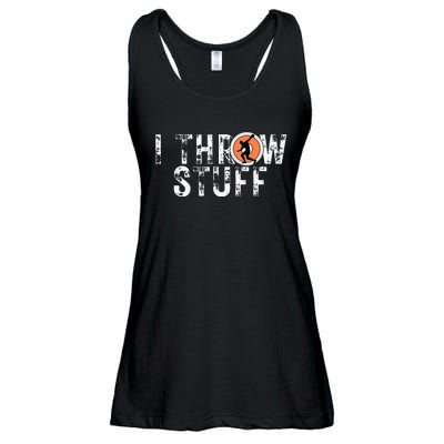 I Throw Stuff Discus Track And Field Athlete Throwers Gifts Ladies Essential Flowy Tank