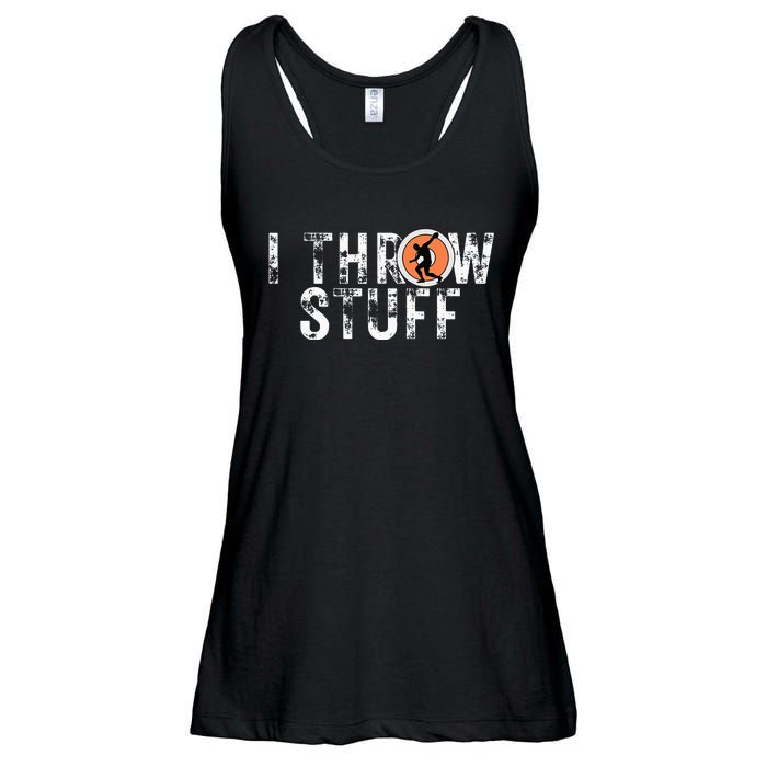 I Throw Stuff Discus Track And Field Athlete Throwers Gifts Ladies Essential Flowy Tank