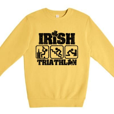 Irish Triathlon Shamrock St Patrick's Day Ing Gift Premium Crewneck Sweatshirt