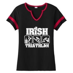 Irish Triathlon Shamrock St Patrick's Day Ing Gift Ladies Halftime Notch Neck Tee