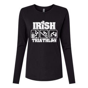 Irish Triathlon Shamrock St Patrick's Day Ing Gift Womens Cotton Relaxed Long Sleeve T-Shirt