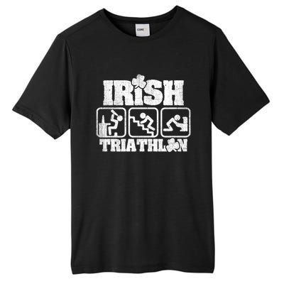 Irish Triathlon Shamrock St Patrick's Day Ing Gift Tall Fusion ChromaSoft Performance T-Shirt