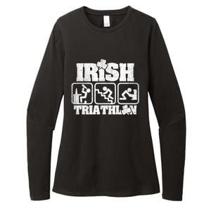 Irish Triathlon Shamrock St Patrick's Day Ing Gift Womens CVC Long Sleeve Shirt