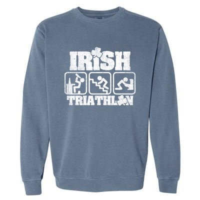 Irish Triathlon Shamrock St Patrick's Day Ing Gift Garment-Dyed Sweatshirt