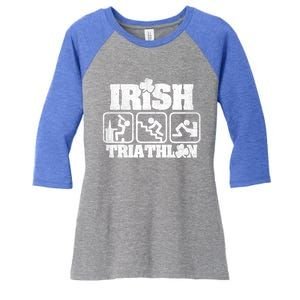 Irish Triathlon Shamrock St Patrick's Day Ing Gift Women's Tri-Blend 3/4-Sleeve Raglan Shirt