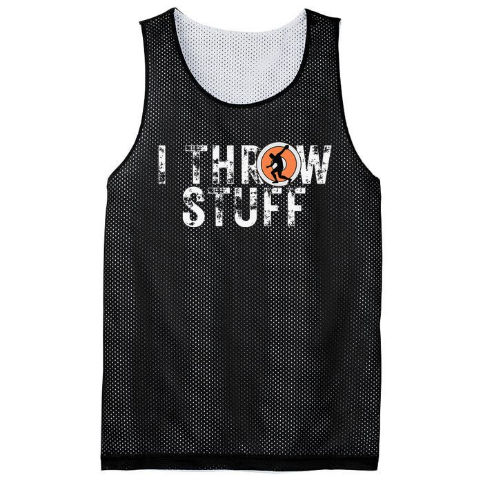 I Throw Stuff Discus Track and Field Athlete Throwers GiftS Mesh Reversible Basketball Jersey Tank