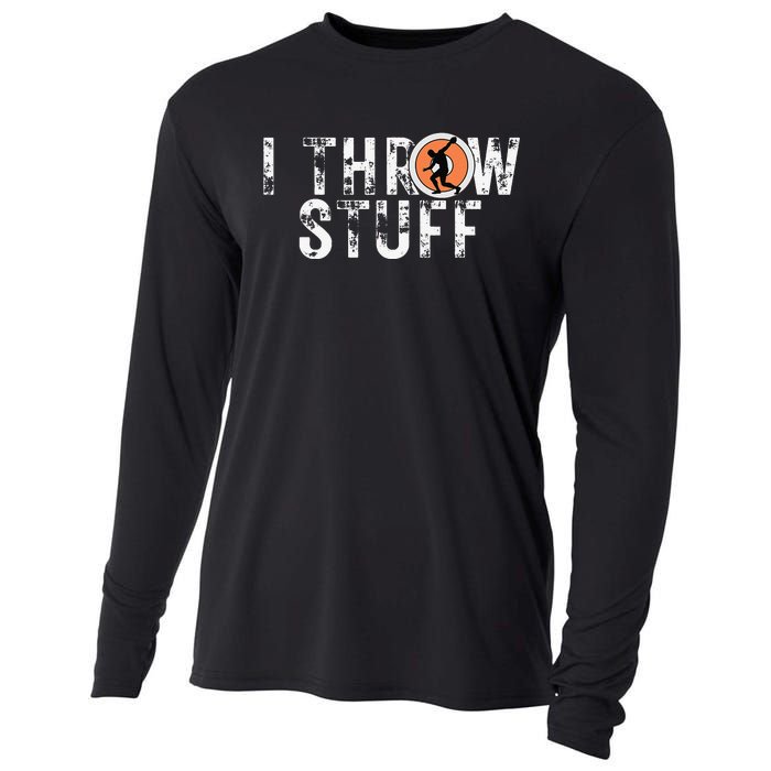 I Throw Stuff Discus Track and Field Athlete Throwers GiftS Cooling Performance Long Sleeve Crew