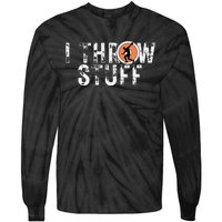 I Throw Stuff Discus Track and Field Athlete Throwers GiftS Tie-Dye Long Sleeve Shirt