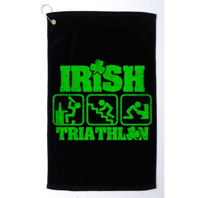 Irish Triathlon Shamrock St Patrick's Day Ing Gift Platinum Collection Golf Towel