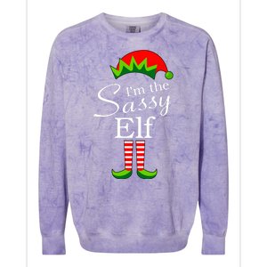 The Sassy Elf Funny Christmas Family Matching Colorblast Crewneck Sweatshirt