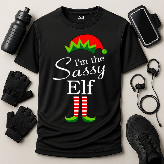 The Sassy Elf Funny Christmas Family Matching Cooling Performance Crew T-Shirt