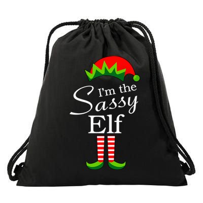The Sassy Elf Funny Christmas Family Matching Drawstring Bag