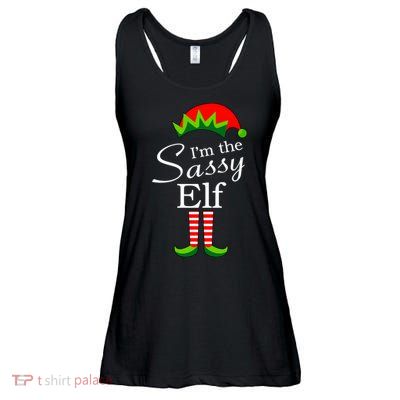 The Sassy Elf Funny Christmas Family Matching Ladies Essential Flowy Tank