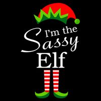 The Sassy Elf Funny Christmas Family Matching Pom Pom 12in Knit Beanie