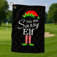 The Sassy Elf Funny Christmas Family Matching Golf Towel