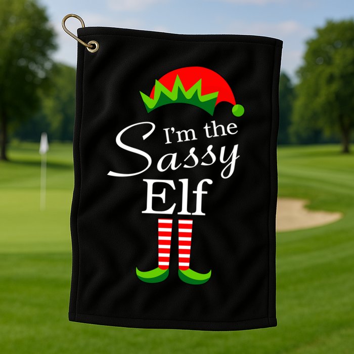 The Sassy Elf Funny Christmas Family Matching Golf Towel
