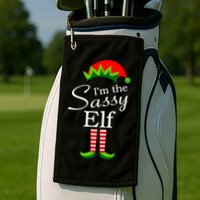 The Sassy Elf Funny Christmas Family Matching Golf Towel