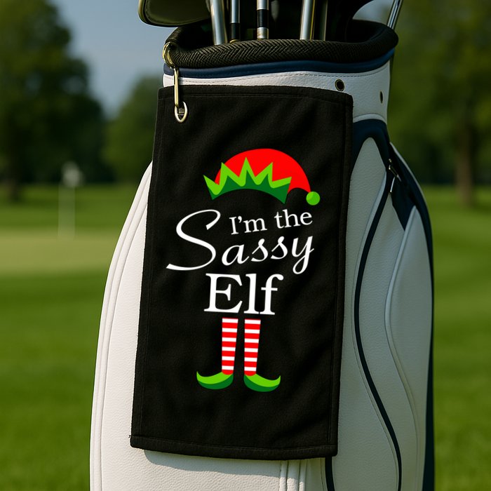 The Sassy Elf Funny Christmas Family Matching Golf Towel