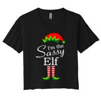 The Sassy Elf Funny Christmas Family Matching Women's Crop Top Tee