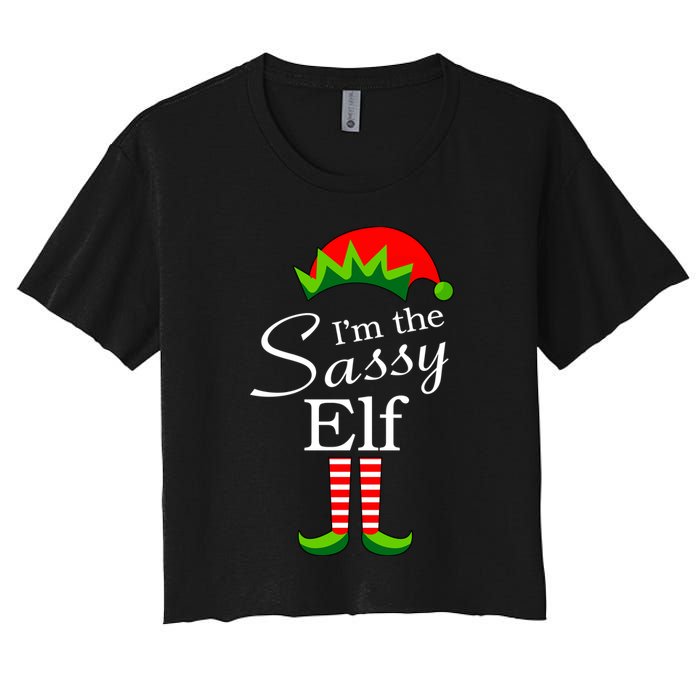 The Sassy Elf Funny Christmas Family Matching Women's Crop Top Tee