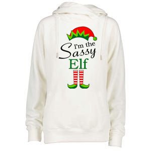 The Sassy Elf Funny Christmas Family Matching Womens Funnel Neck Pullover Hood