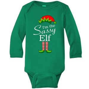 The Sassy Elf Funny Christmas Family Matching Baby Long Sleeve Bodysuit