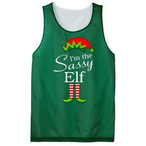 The Sassy Elf Funny Christmas Family Matching Mesh Reversible Basketball Jersey Tank