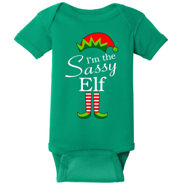 The Sassy Elf Funny Christmas Family Matching Baby Bodysuit