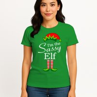 The Sassy Elf Funny Christmas Family Matching Womens T-Shirt
