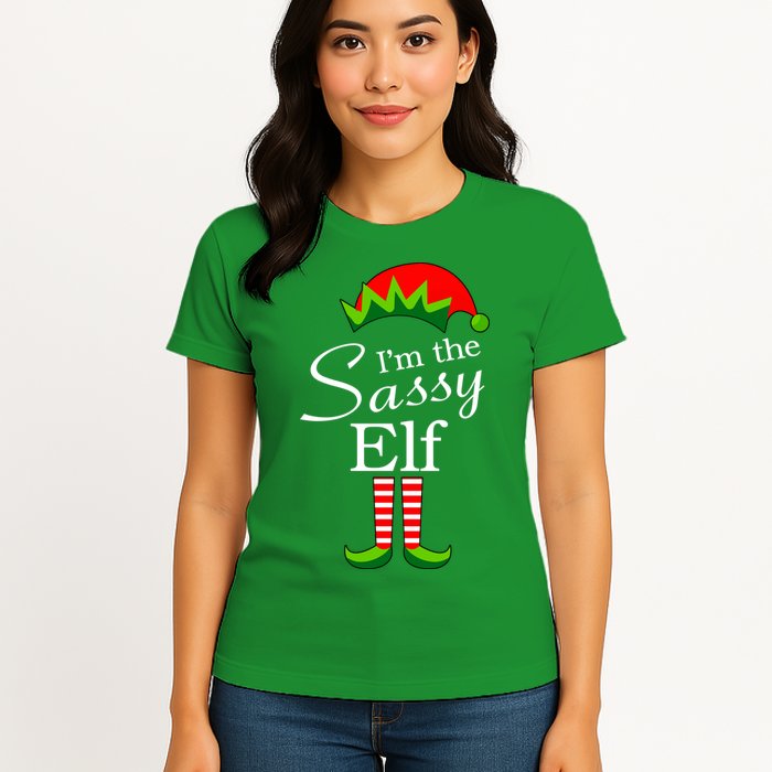 The Sassy Elf Funny Christmas Family Matching Womens T-Shirt