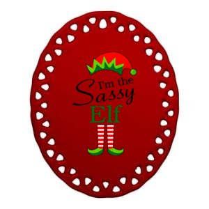 The Sassy Elf Funny Christmas Family Matching Ceramic Oval Ornament