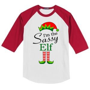 The Sassy Elf Funny Christmas Family Matching Kids Colorblock Raglan Jersey