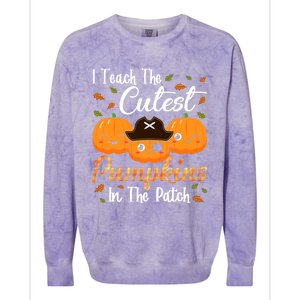 I Teach The Cutest Pumpkins In The Patch Cute Halloween Meaningful Gift Colorblast Crewneck Sweatshirt