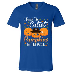 I Teach The Cutest Pumpkins In The Patch Cute Halloween Meaningful Gift V-Neck T-Shirt