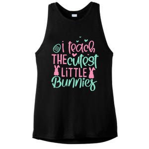 I Teach the Cute Little Bunny Easter Teacher Ladies PosiCharge Tri-Blend Wicking Tank