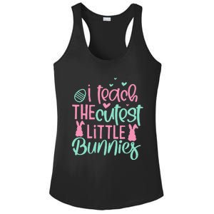 I Teach the Cute Little Bunny Easter Teacher Ladies PosiCharge Competitor Racerback Tank