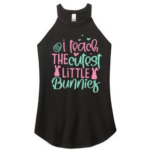 I Teach the Cute Little Bunny Easter Teacher Women's Perfect Tri Rocker Tank