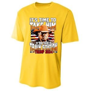 ItS Time To Take.Him To.The Train Station Trump Performance Sprint T-Shirt