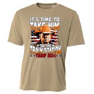 ItS Time To Take.Him To.The Train Station Trump Cooling Performance Crew T-Shirt