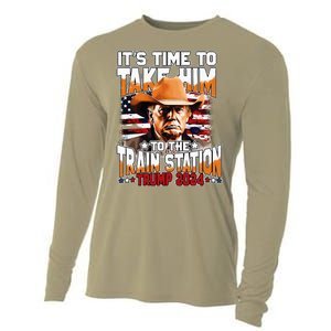 ItS Time To Take.Him To.The Train Station Trump Cooling Performance Long Sleeve Crew