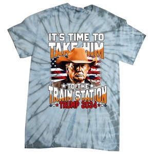 ItS Time To Take.Him To.The Train Station Trump Tie-Dye T-Shirt