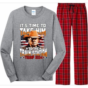 ItS Time To Take.Him To.The Train Station Trump Long Sleeve Pajama Set