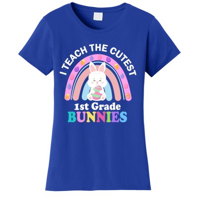 I Teach The Cutest 1st Grade Bunnies Teacher Easter Day Cute Gift Women's T-Shirt