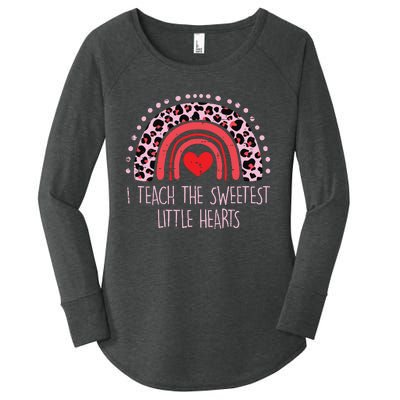 I Teach The Sweetest Hearts Rainbow Teacher Valentines Day Women's Perfect Tri Tunic Long Sleeve Shirt