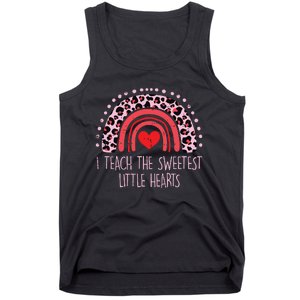 I Teach The Sweetest Hearts Rainbow Teacher Valentines Day Tank Top