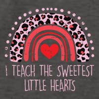 I Teach The Sweetest Hearts Rainbow Teacher Valentines Day Vector Backpack