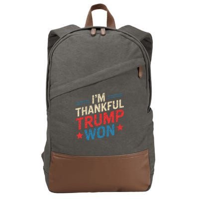 IM Thankful Trump Won Cotton Canvas Backpack